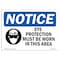 Signmission OSHA, Eye Protection Must Be Worn With Symbol, 14in X 10in Rigid Plastic, OS-NS-P-1014-L-12323 OS-NS-P-1014-L-12323 - alternate 1